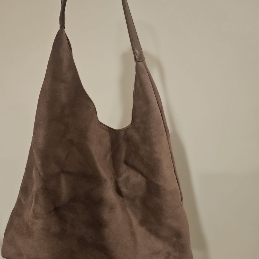 Brown Suede Shoulder Bag